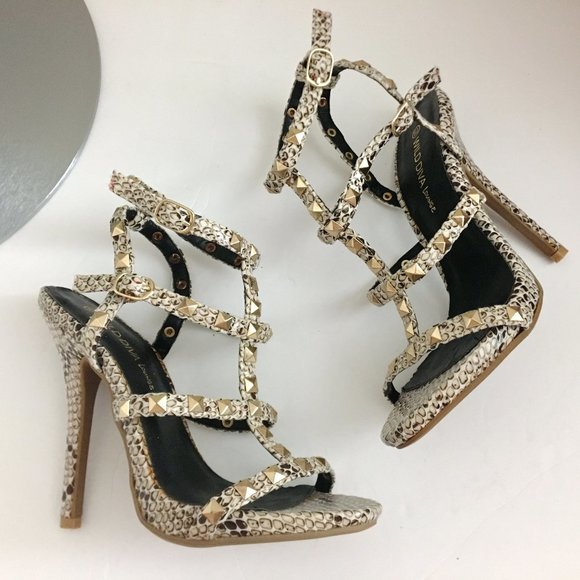 Wild Diva Shoes - Wild Diva Lounge Snake Cage Stiletto shoes 6 NWT